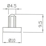 PIEDINO IN GOMMA PER WHIRPOOL - P0009